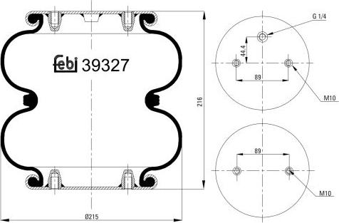 FEBI Bilstein 39327 - Кожух пневматичної ресори autozip.com.ua