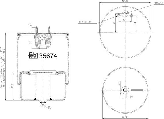 FEBI Bilstein 35674 - Кожух пневматичної ресори autozip.com.ua