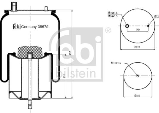 Febi Bilstein 35675 - Кожух пневматичної ресори autozip.com.ua