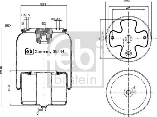 FEBI Bilstein 35884 - Кожух пневматичної ресори autozip.com.ua