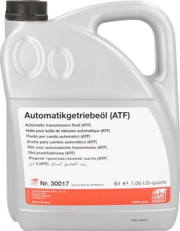 FEBI Bilstein 30017 - Масло автоматичної коробки передач autozip.com.ua