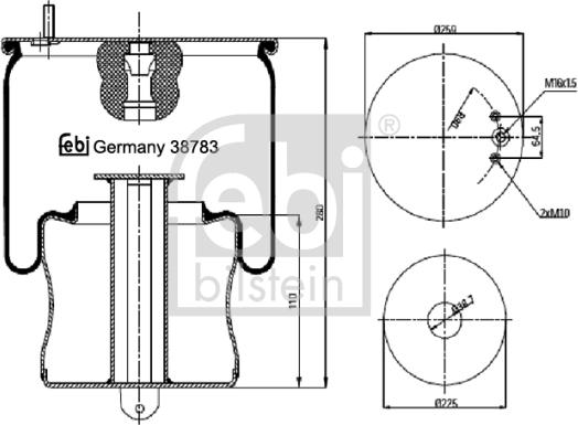 Febi Bilstein 38783 - Кожух пневматичної ресори autozip.com.ua