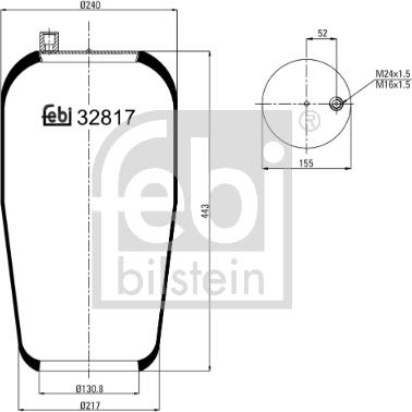 Febi Bilstein 32817 - Кожух пневматичної ресори autozip.com.ua