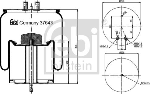 Febi Bilstein 37643 - Кожух пневматичної ресори autozip.com.ua