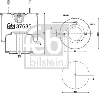 FEBI Bilstein 37635 - Кожух пневматичної ресори autozip.com.ua