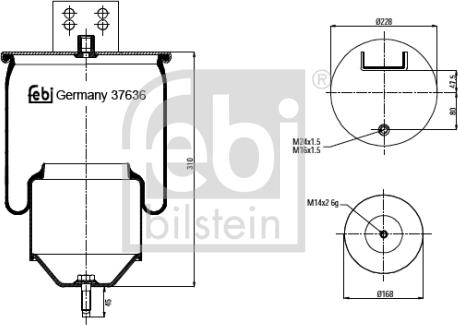 Febi Bilstein 37636 - Кожух пневматичної ресори autozip.com.ua