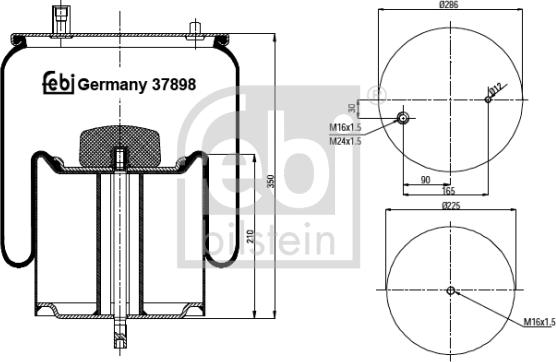 Febi Bilstein 37898 - Кожух пневматичної ресори autozip.com.ua