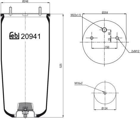FEBI Bilstein 20941 - Кожух пневматичної ресори autozip.com.ua
