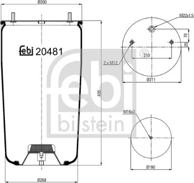 Febi Bilstein 20481 - Кожух пневматичної ресори autozip.com.ua