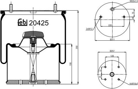 FEBI Bilstein 20425 - Кожух пневматичної ресори autozip.com.ua