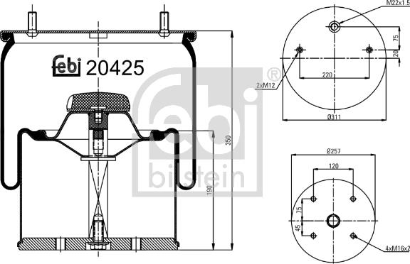 Febi Bilstein 20425 - Кожух пневматичної ресори autozip.com.ua