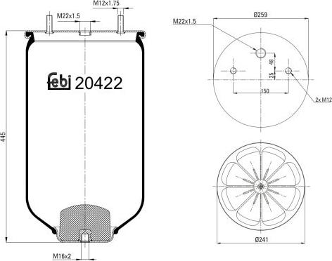 FEBI Bilstein 20422 - Кожух пневматичної ресори autozip.com.ua