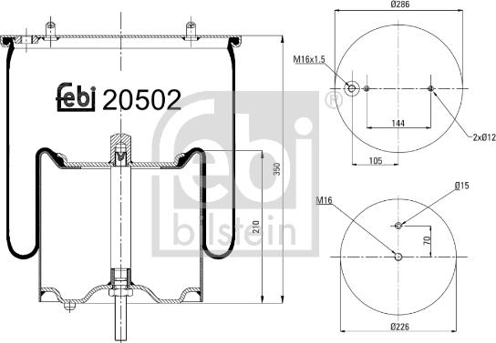 Febi Bilstein 20502 - Кожух пневматичної ресори autozip.com.ua