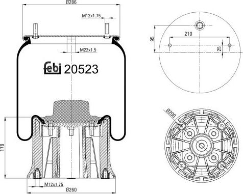 FEBI Bilstein 20523 - Кожух пневматичної ресори autozip.com.ua