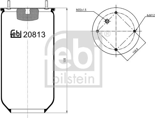 FEBI Bilstein 20813 - Кожух пневматичної ресори autozip.com.ua