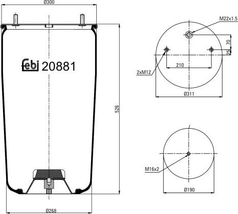 FEBI Bilstein 20881 - Кожух пневматичної ресори autozip.com.ua