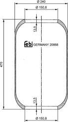 FEBI Bilstein 20888 - Кожух пневматичної ресори autozip.com.ua