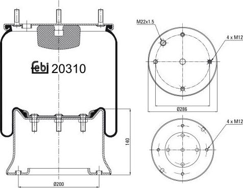FEBI Bilstein 20310 - Кожух пневматичної ресори autozip.com.ua