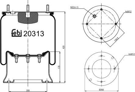 FEBI Bilstein 20313 - Кожух пневматичної ресори autozip.com.ua
