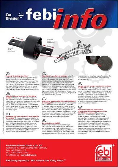FEBI Bilstein 18183 - Втулка, балка мосту autozip.com.ua