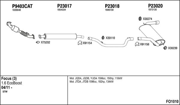 Fenno FO1010 - Система випуску ОГ autozip.com.ua