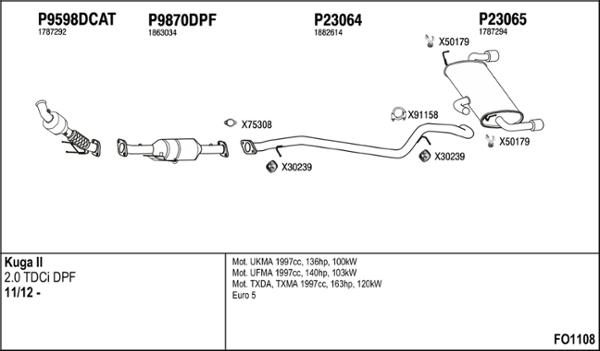 Fenno FO1108 - Система випуску ОГ autozip.com.ua