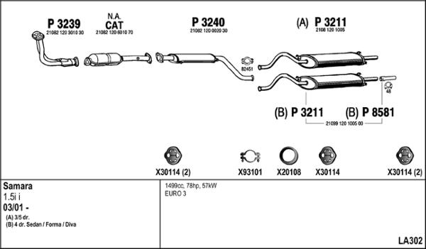 Fenno LA302 - Система випуску ОГ autozip.com.ua