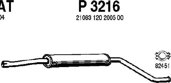 Fenno P3216 - Середній глушник вихлопних газів autozip.com.ua