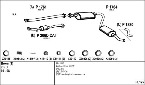 Fenno PE125 - Система випуску ОГ autozip.com.ua