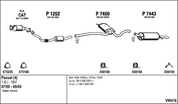 Fenno VW416 - Система випуску ОГ autozip.com.ua