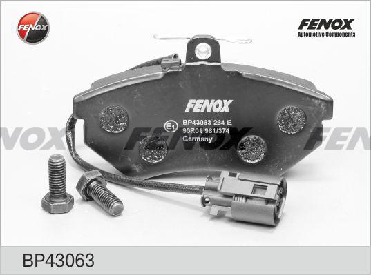 Fenox BP43063 - Гальмівні колодки, дискові гальма autozip.com.ua