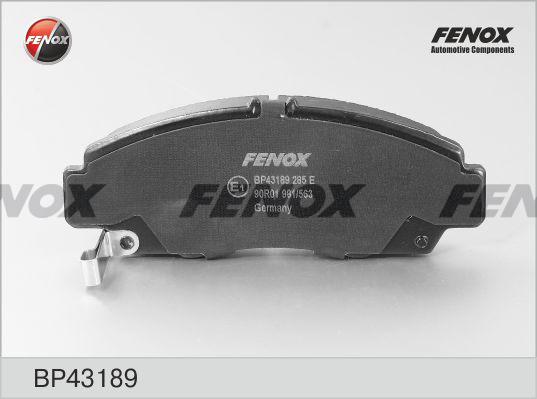 Fenox BP43189 - Гальмівні колодки, дискові гальма autozip.com.ua