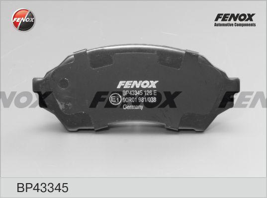 Fenox BP43345 - Гальмівні колодки, дискові гальма autozip.com.ua