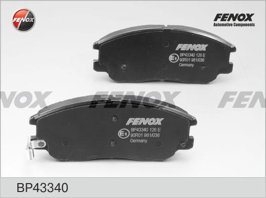 Fenox BP43340 - Гальмівні колодки, дискові гальма autozip.com.ua