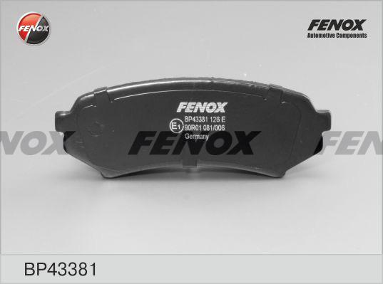 Fenox BP43381 - Гальмівні колодки, дискові гальма autozip.com.ua