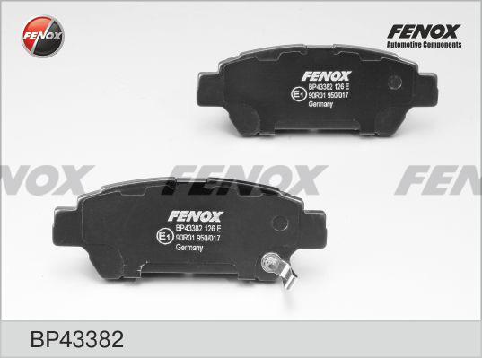 Fenox BP43382 - Гальмівні колодки, дискові гальма autozip.com.ua