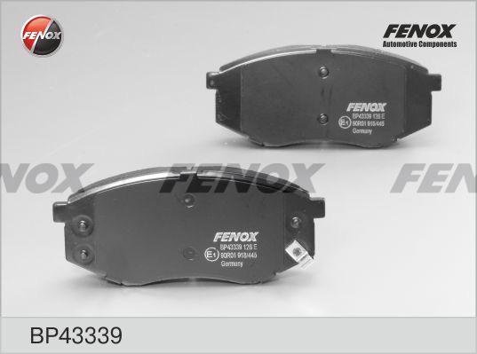 Fenox BP43339 - Гальмівні колодки, дискові гальма autozip.com.ua