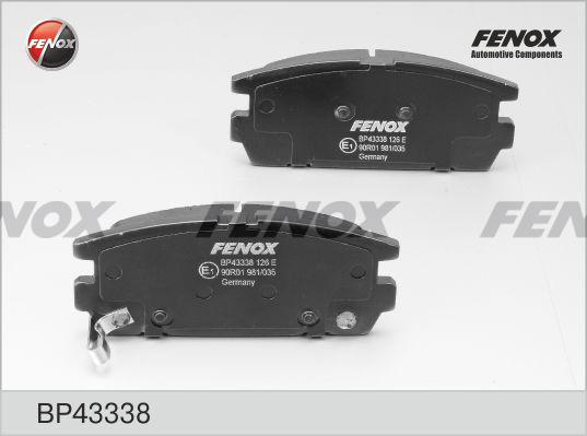 Fenox BP43338 - Гальмівні колодки, дискові гальма autozip.com.ua