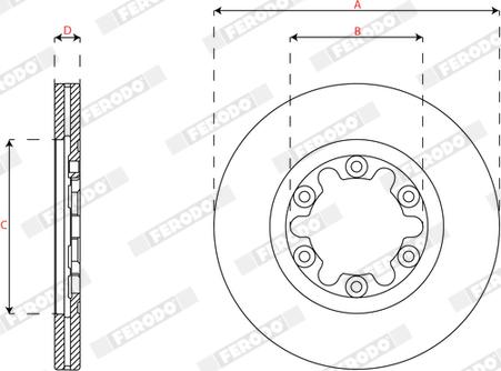Ferodo DDF1921 - Гальмівний диск autozip.com.ua