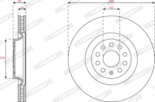 Ferodo DDF3062C-1 - Гальмівний диск autozip.com.ua