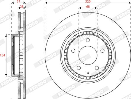 Ferodo DDF3070C - Гальмівний диск autozip.com.ua