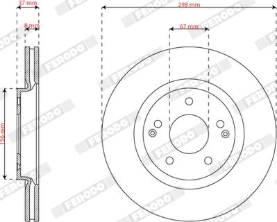 Ferodo DDF2916C - Гальмівний диск autozip.com.ua