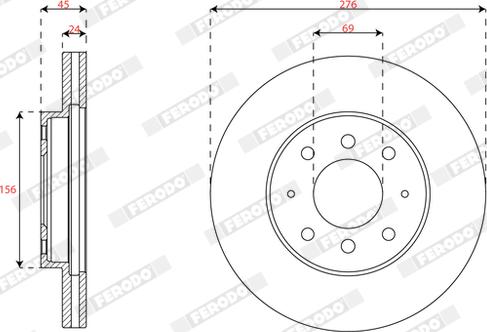 Ferodo DDF2163 - Гальмівний диск autozip.com.ua