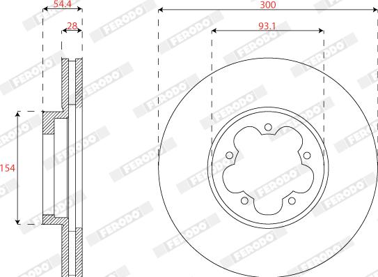 Ferodo DDF2798 - Гальмівний диск autozip.com.ua