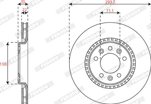 Ferodo DDF2783C - Гальмівний диск autozip.com.ua