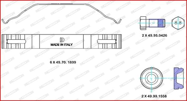 Ferodo FAC168 - Комплектуючі, колодки дискового гальма autozip.com.ua