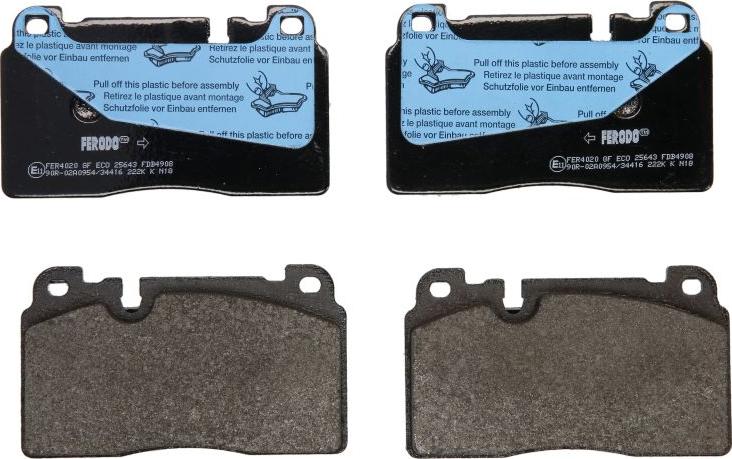 Ferodo FDB4908 - Гальмівні колодки, дискові гальма autozip.com.ua