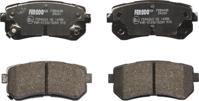 Ferodo FDB4408 - Гальмівні колодки, дискові гальма autozip.com.ua
