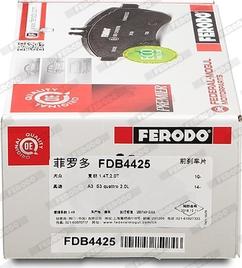 Ferodo FDB4425 - Комплект гальмівних колодок з 4 шт. дисків autozip.com.ua
