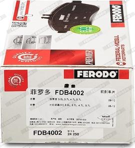 Ferodo FDB4002 - Гальмівні колодки, дискові гальма autozip.com.ua